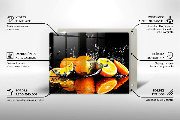 Tocător din sticlă Fructe portocale suculente