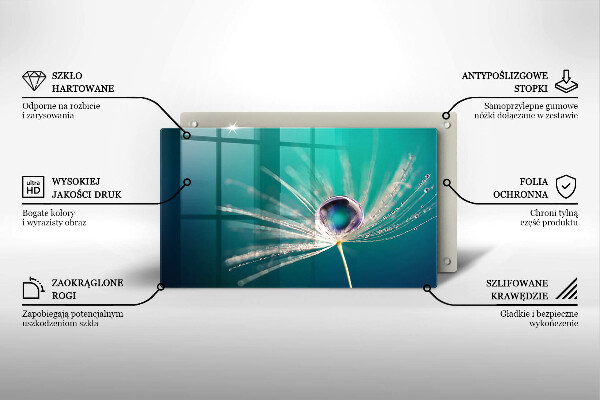 Tocător din sticlă Rouă pe o păpădie