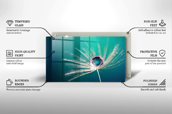 Tocător din sticlă Rouă pe o păpădie