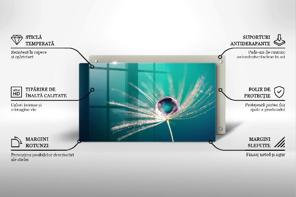 Tocător din sticlă Rouă pe o păpădie