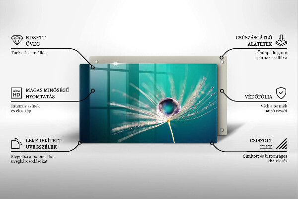 Tocător din sticlă Rouă pe o păpădie