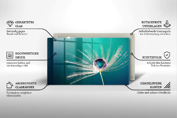 Tocător din sticlă Rouă pe o păpădie