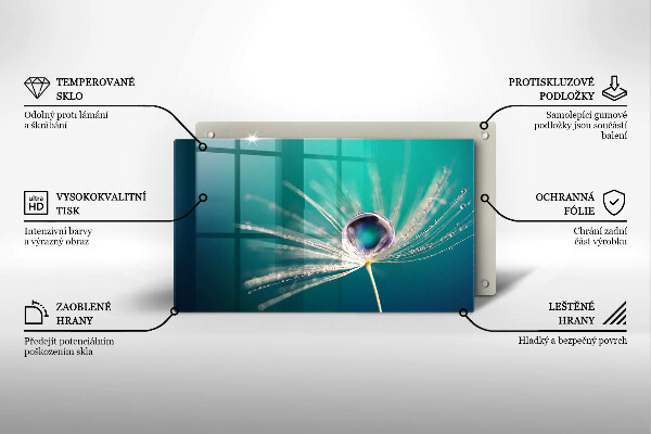 Tocător din sticlă Rouă pe o păpădie