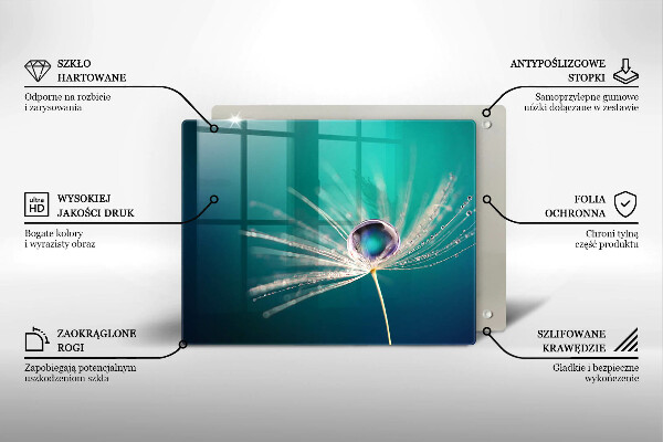Tocător din sticlă Rouă pe o păpădie