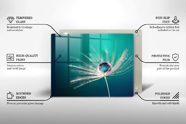 Tocător din sticlă Rouă pe o păpădie