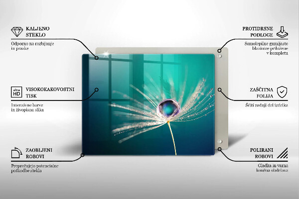 Tocător din sticlă Rouă pe o păpădie