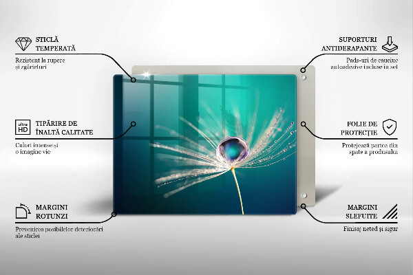 Tocător din sticlă Rouă pe o păpădie