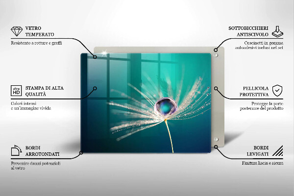 Tocător din sticlă Rouă pe o păpădie