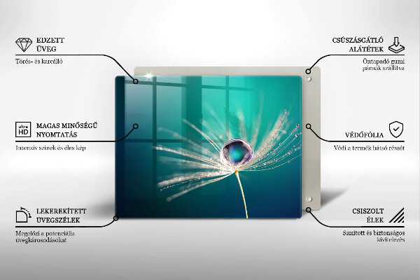 Tocător din sticlă Rouă pe o păpădie