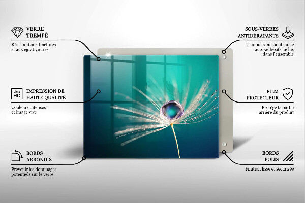 Tocător din sticlă Rouă pe o păpădie