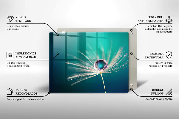 Tocător din sticlă Rouă pe o păpădie