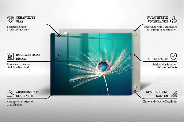 Tocător din sticlă Rouă pe o păpădie