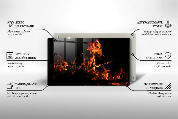 Tocător din sticlă Trage o flacără vie
