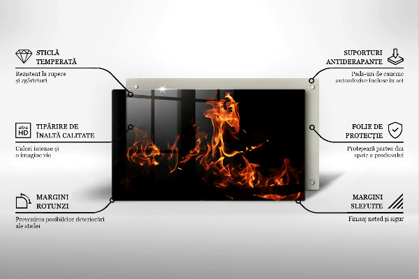 Tocător din sticlă Trage o flacără vie