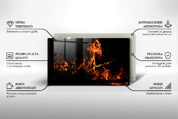 Tocător din sticlă Trage o flacără vie