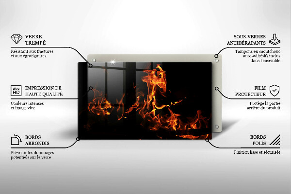 Tocător din sticlă Trage o flacără vie