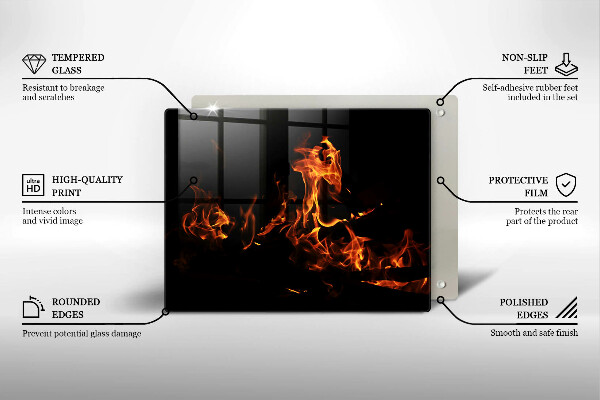 Tocător din sticlă Trage o flacără vie