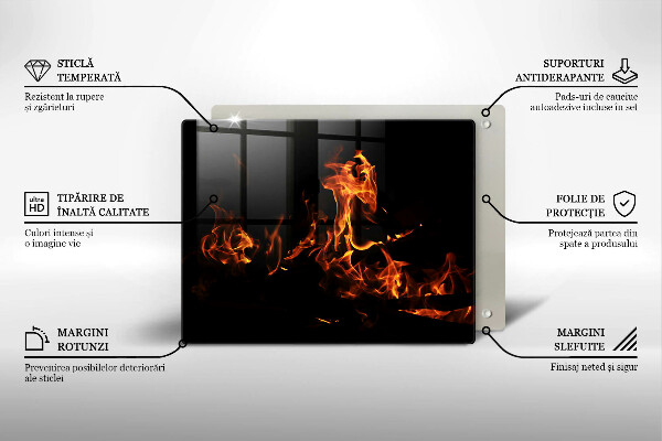 Tocător din sticlă Trage o flacără vie