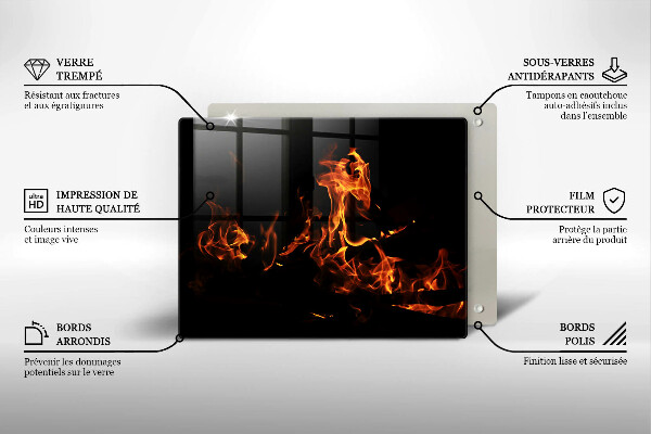 Tocător din sticlă Trage o flacără vie