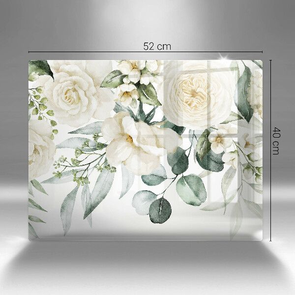 Tocător din sticlă Acuarelă flori