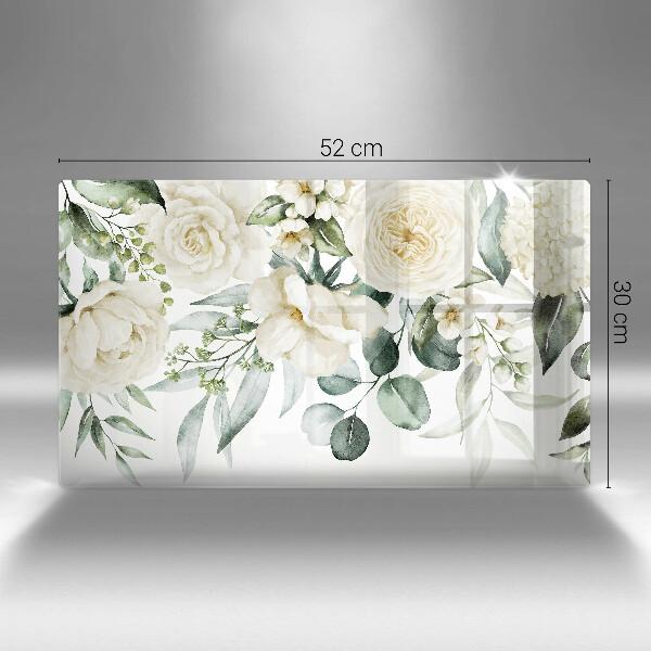 Tocător din sticlă Acuarelă flori