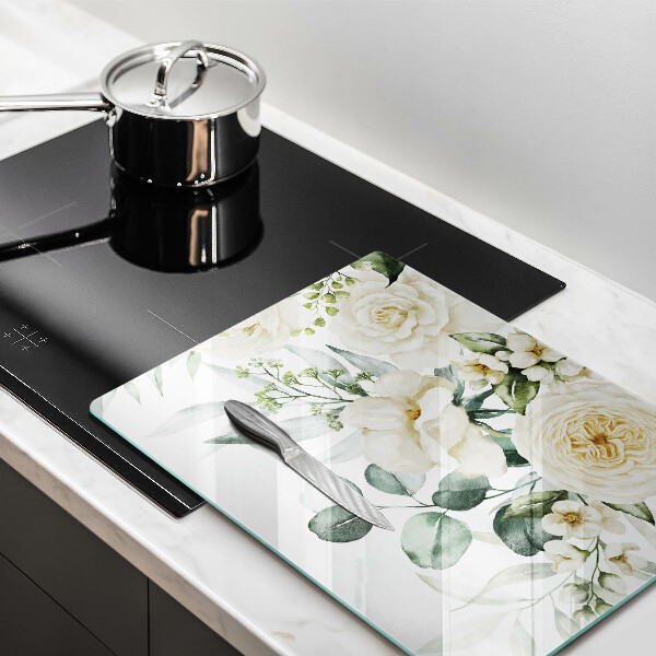 Tocător din sticlă Acuarelă flori