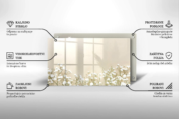 Tocător din sticlă Flori boho din ipsos
