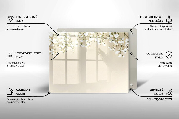 Tocător din sticlă Flori boho din ipsos