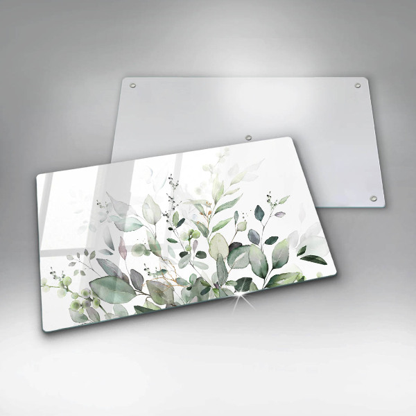 Tocător din sticlă Plante acuarela