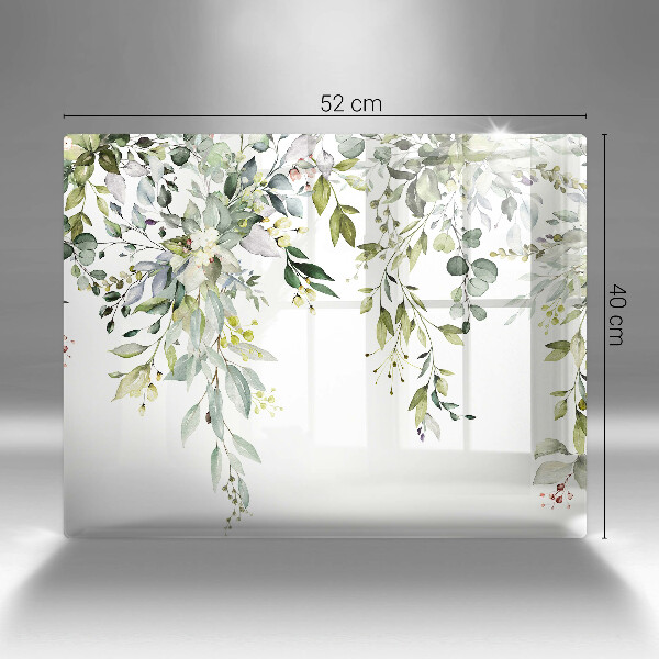 Tocător din sticlă Frunze și flori decorative