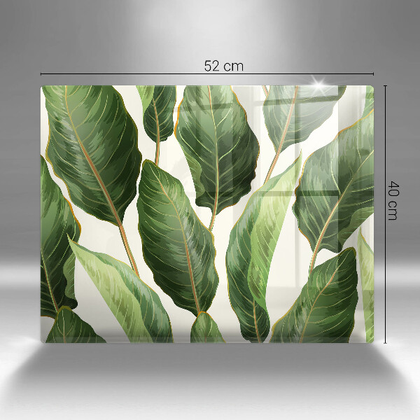 Tocător din sticlă Frunze de bananier