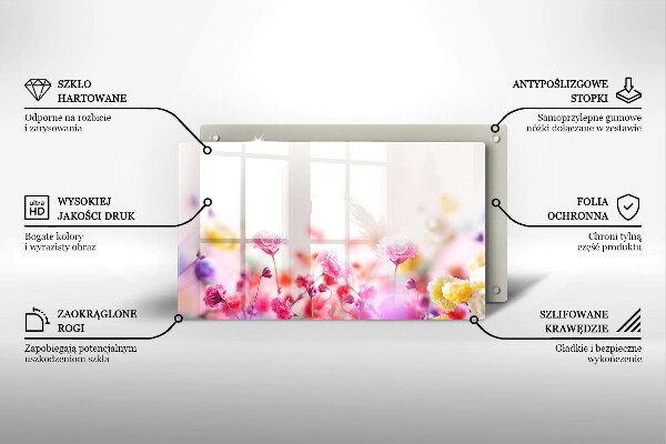 Tocător din sticlă Lunca de flori