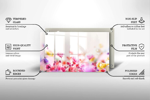 Tocător din sticlă Lunca de flori