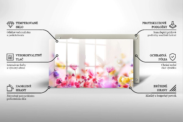 Tocător din sticlă Lunca de flori