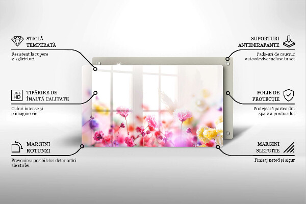 Tocător din sticlă Lunca de flori