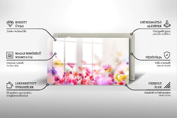 Tocător din sticlă Lunca de flori