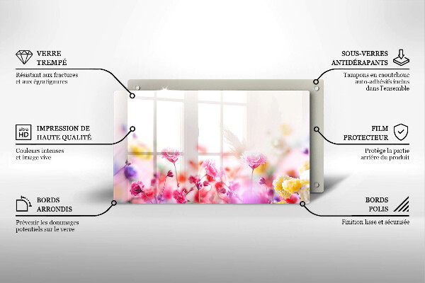 Tocător din sticlă Lunca de flori