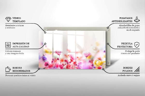 Tocător din sticlă Lunca de flori