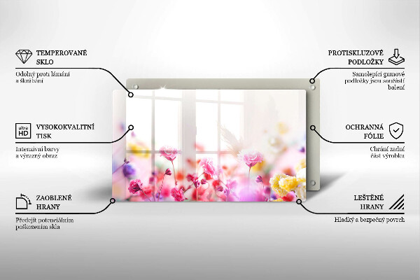 Tocător din sticlă Lunca de flori