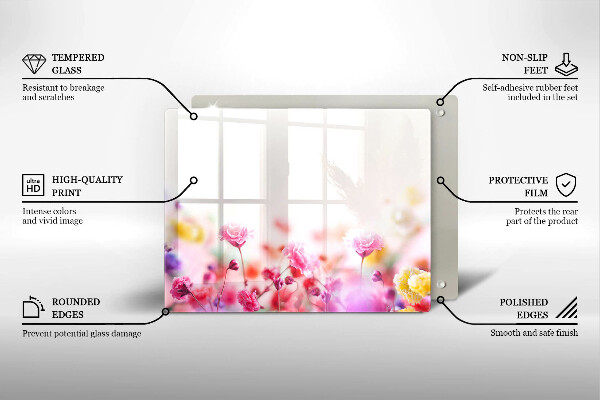 Tocător din sticlă Lunca de flori