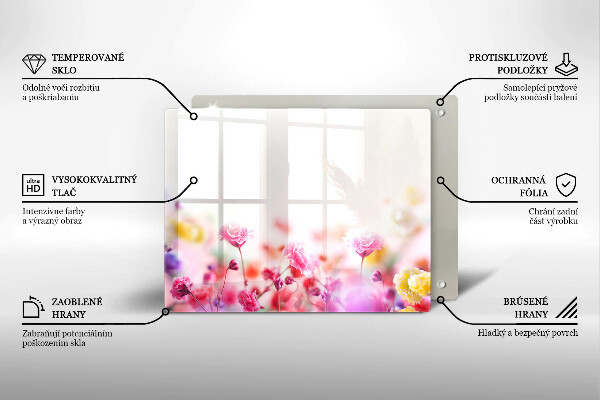 Tocător din sticlă Lunca de flori