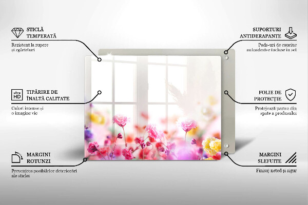 Tocător din sticlă Lunca de flori