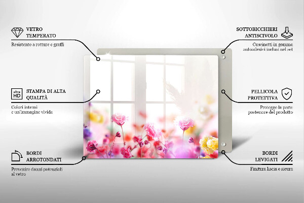 Tocător din sticlă Lunca de flori