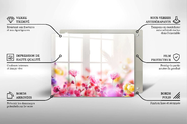 Tocător din sticlă Lunca de flori