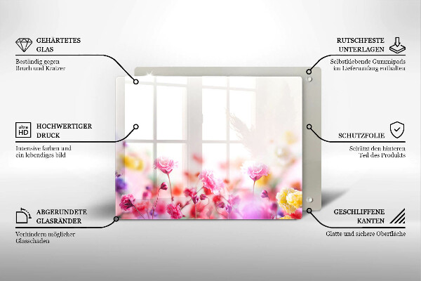 Tocător din sticlă Lunca de flori