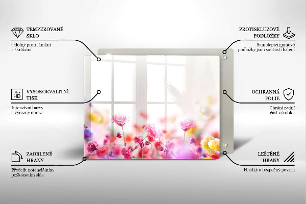 Tocător din sticlă Lunca de flori