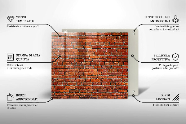 Tocător din sticlă Perete din zid de cărămidă