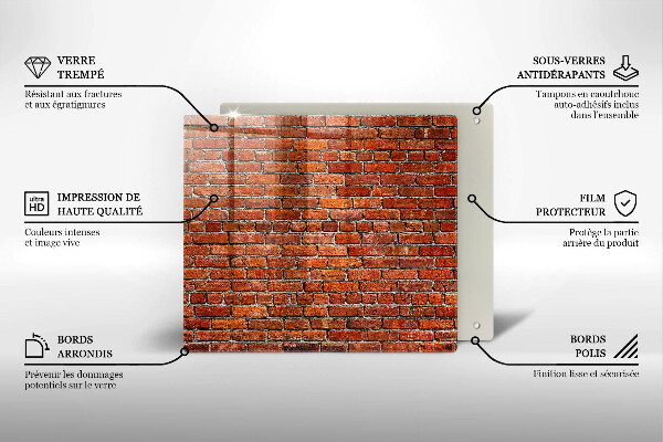 Tocător din sticlă Perete din zid de cărămidă