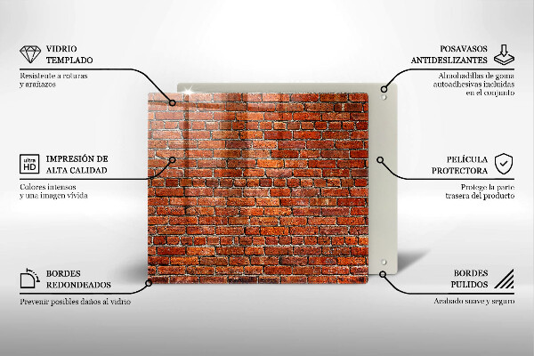 Tocător din sticlă Perete din zid de cărămidă