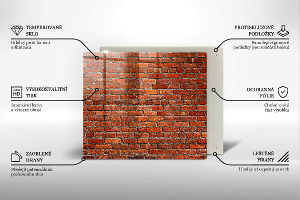 Tocător din sticlă Perete din zid de cărămidă